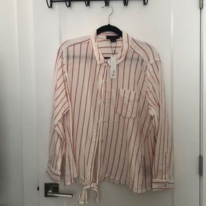 Sanctuary white and red striped blouse.